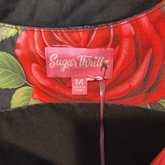 Brand new bed of roses pixie mini dress fit and flare medium black and red nwt - Picture 2 of 8